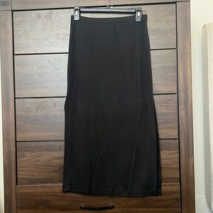 zara - black cotton midi maxi skirt